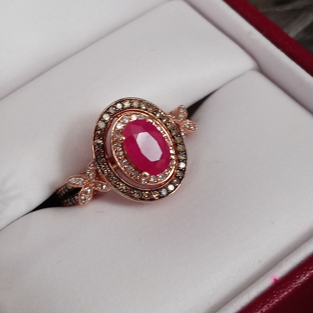 10k rose gold ruby ring